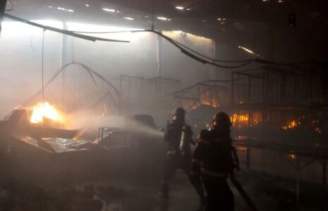 آتش سوزی انباری در تهران